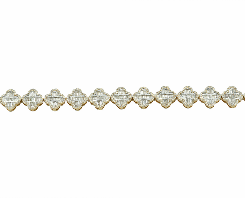 Diamond Clover Bracelet in 10K Yellow Gold (3.00ct t.w)