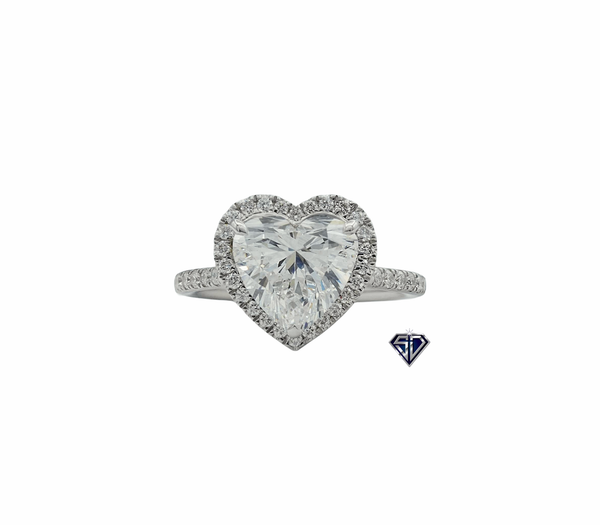 Lab Grown Diamond Heart Engagement Ring – 3.49ctw in 14K Gold