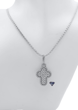10K White or Yellow Gold Cross Crown Top Diamond Pendant (0.44 ct)