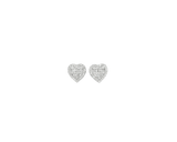 Diamond Heart Stud Earrings (.33 ctw) in 14K White Gold