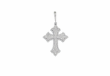 14K White Gold Cross Diamond Charm (1.07 ct)