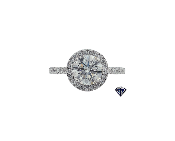 Lab Grown Diamond in 14K Gold Halo Engagement Ladies Ring (2.09 CTW LB)
