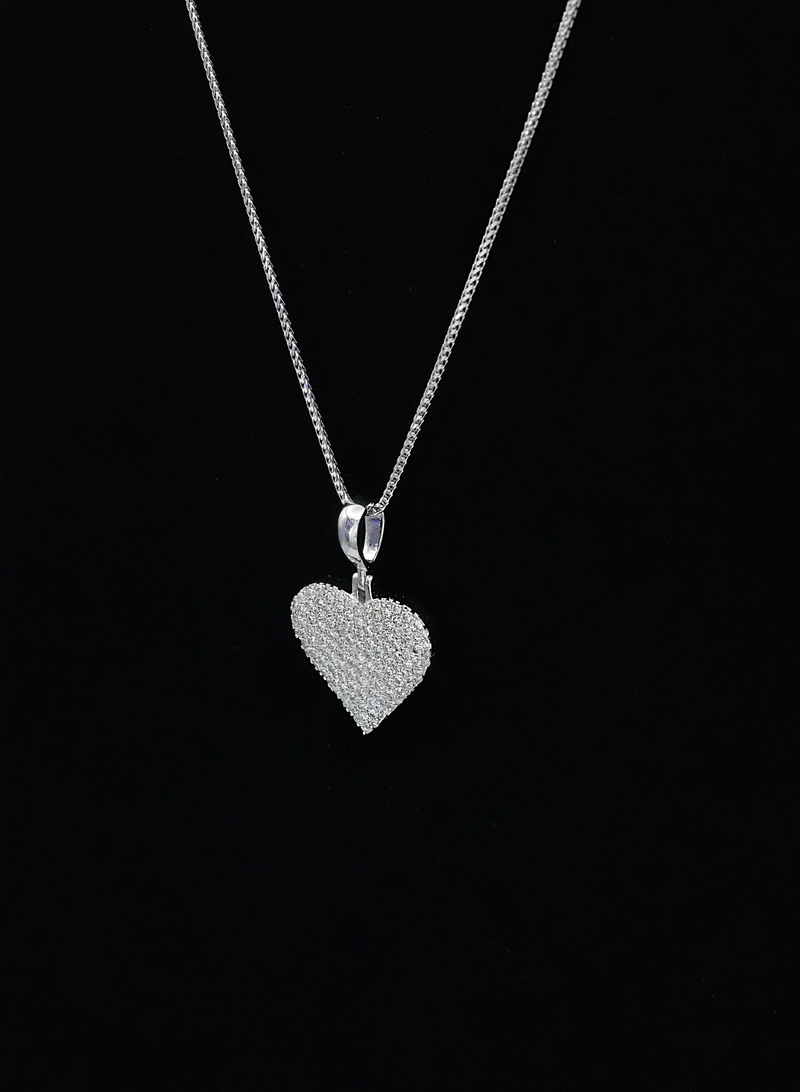 14K White Gold Heart Diamond Pendant (2.06ct)