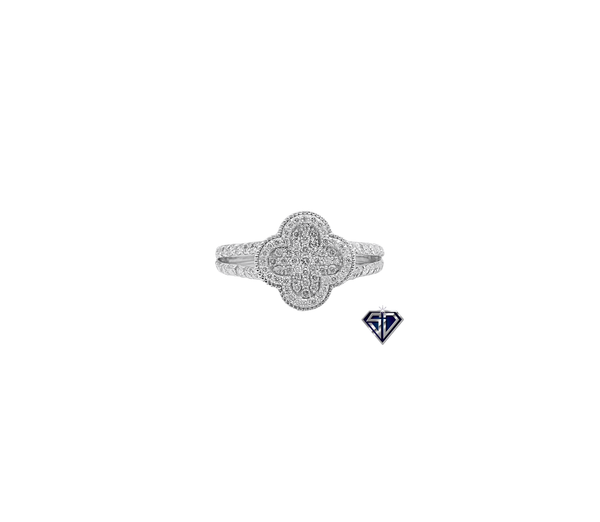 14K Gold Clover Split Ladies Ring (.78 CTW)