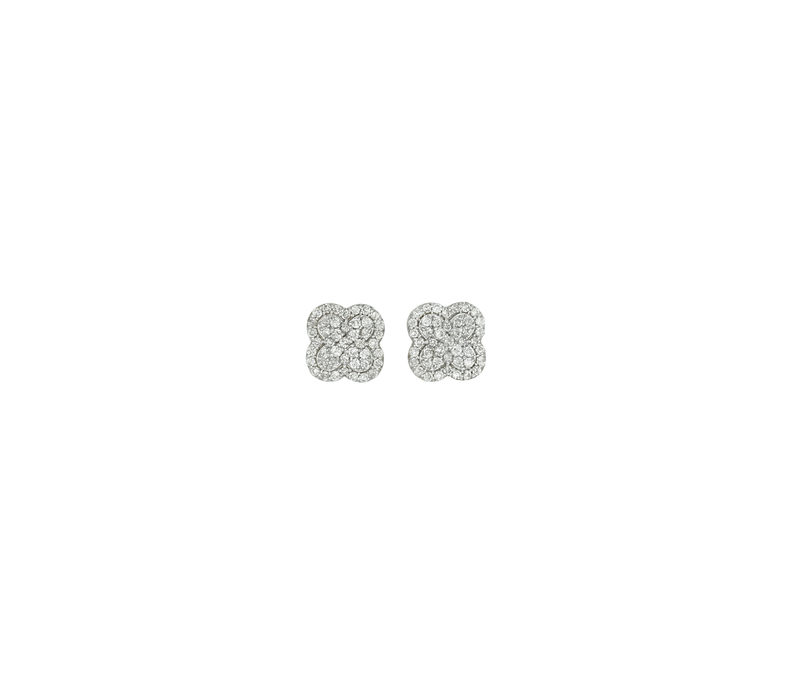 Diamond Clover Shaped Earrings (.33 ctw) in 10K Yellow/White Gold