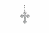 14K White Gold Cross Diamond Charm (1.07 ct)