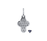 10K White or Yellow Gold Cross Crown Top Diamond Pendant (0.44 ct)