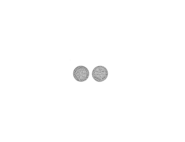 Diamond Cluster Stud Earrings (.31 ctw) in 14K White Gold