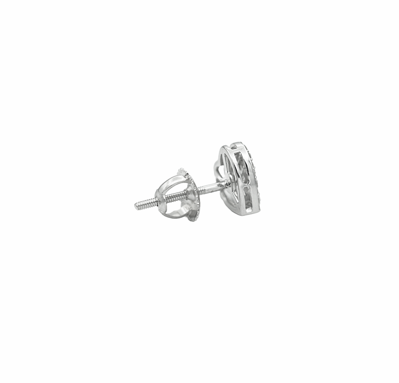 Diamond Heart Stud Earrings (.33 ctw) in 14K White Gold