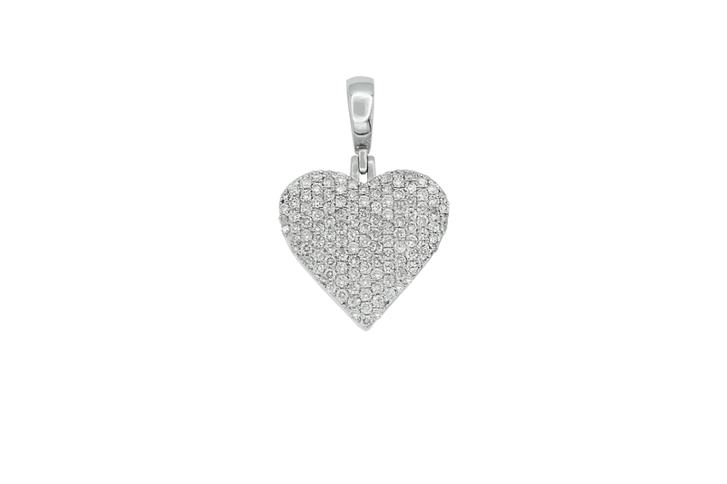 14K White Gold Heart Diamond Pendant (2.06ct)