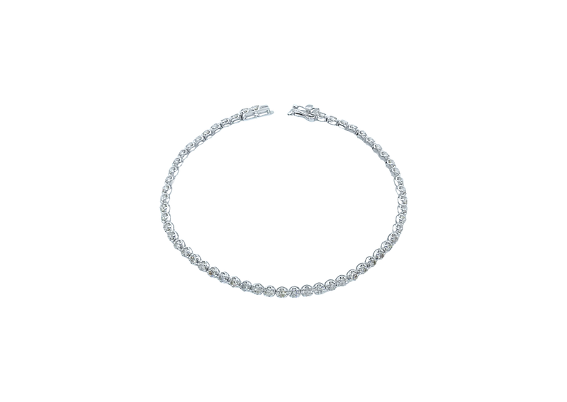 Diamond Floating Tennis Bracelet in 18K White Gold (2 ctw)