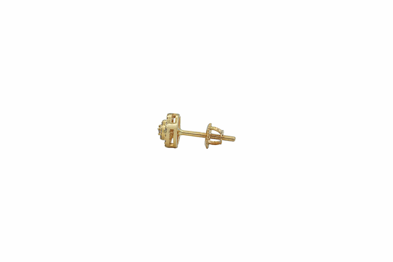 Diamond Flower Stud Earrings (.23 ctw) in 14K Yellow Gold