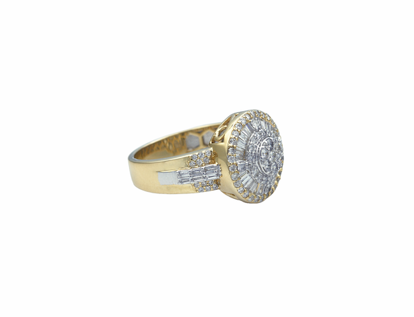 10K Yellow Gold Round/Baguette Diamond Band (1.25 ctw)