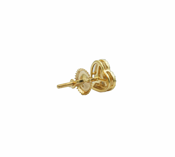 Diamond Heart Stud Earrings (.33 ctw) in 14K Yellow Gold