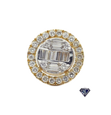 Diamond Baguette & Round Cluster Stud Earrings (.61 C.T.W) in 14K Gold