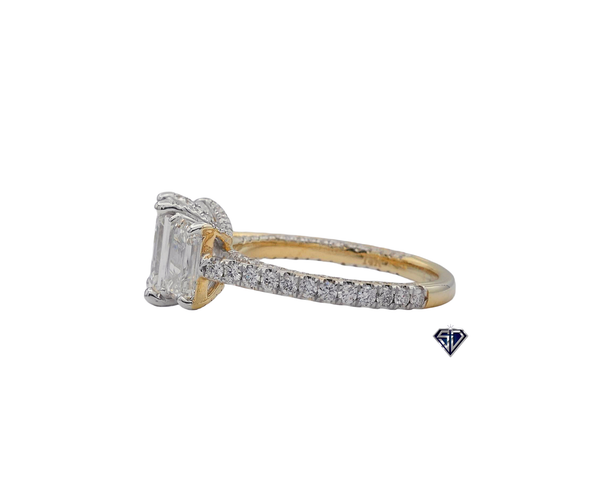 Lab Grown Diamond Three-Stone Cushion Cut Engagement Ring – 4.93ctw in 14K Gold