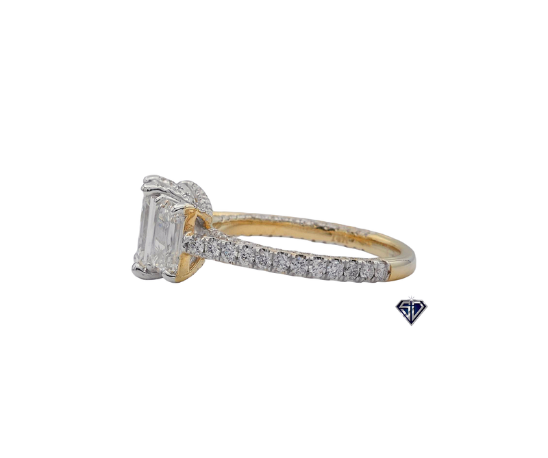 Lab Grown Diamond Three-Stone Cushion Cut Engagement Ring – 4.93ctw in 14K Gold