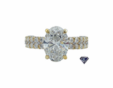 Lab Grown Oval Center Diamond Ladies Engagement Ring (4.70CTW LB) in 14K Gold