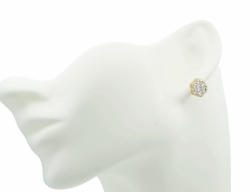Lab-Grown Diamonds Cluster Stud Earrings - 1.27 (CTW LB) in 14K Gold