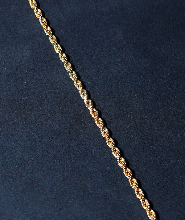 14K Yellow Gold Hollow Rope Chain 1.6mm
