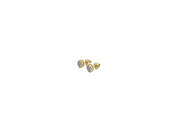 Diamond Cluster Baguette Stud Earrings (.40 ctw) in 10K Yellow Gold