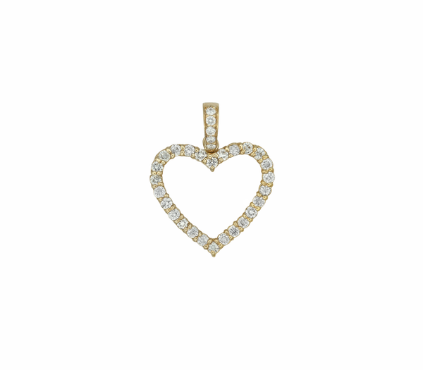 Lab Grown Diamond Heart Charm in 14K Yellow or White Gold (1.25 Carat t.w.)