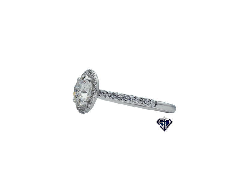 Lab Grown Diamond in 14K Gold Halo Engagement Ladies Ring (2.09 CTW LB)