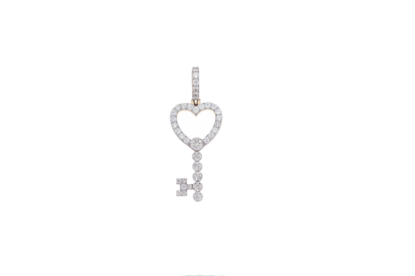 14K Two-Tone Gold Key To My Heart Diamond Charm (0.78ct)