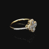 10K White or Yellow Gold Clover Design Ladies Ring (.38 Carat t.w)