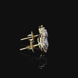 Diamond Flower Stud Earrings (.40c t.w) in 10K White/Yellow Gold