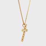 Lab Grown Round Diamond Bezel Cross Pendant in 14K Gold (1.25 C.T.W LB)