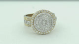 10K Yellow Gold 4 Row Round/Baguette Diamond Band (1.45 ctw)