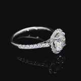 Lab Grown Diamond in 14K Gold Halo Engagement Ladies Ring (2.09 CTW LB)