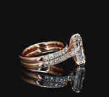 Lab Grown Diamond in 14K Gold Cushion Diamond Center Engagement Ring Set (3.03 CTW LB)