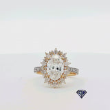 Lab Grown Oval Cut Floral Diamond Engagement Ring (2.55 CTW LB) in 14K Gold