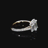 Lab Grown Diamond Three-Stone Cushion Cut Engagement Ring – 4.93ctw in 14K Gold