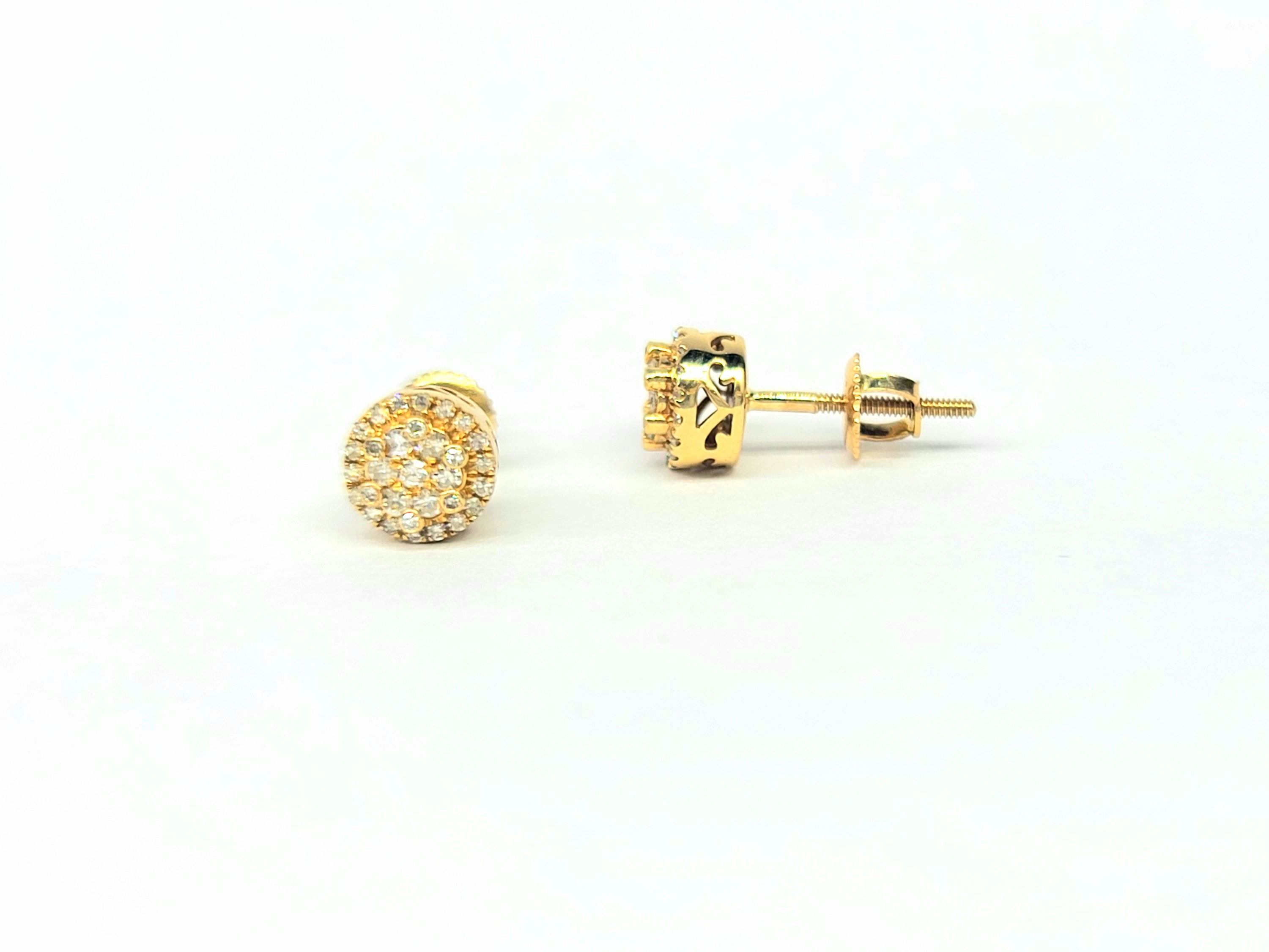 【AMY O】Star Cluster Studs 14K Gold. 14K White Gold☆(2色) diamond-earrings-14k-white-