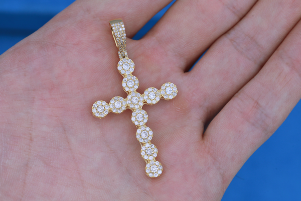 14K Yellow Gold Cross Diamond Charm (2.16ct)