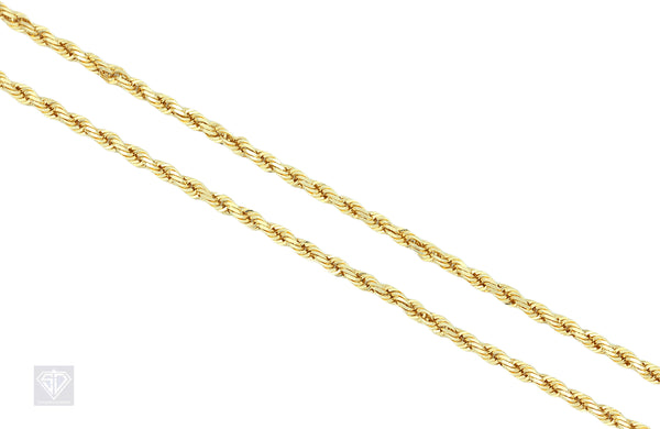 14K Yellow Gold Solid Rope Chain 3.5mm