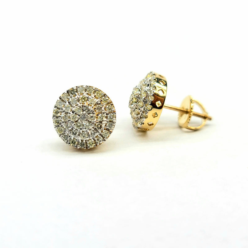 Diamond Round Cut Cluster Stud (.66ct. t.w.) Earring in 14K Gold