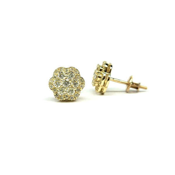 Diamond Round Cluster Stud Earrings (.93 ct. t.w.) in 14K Gold