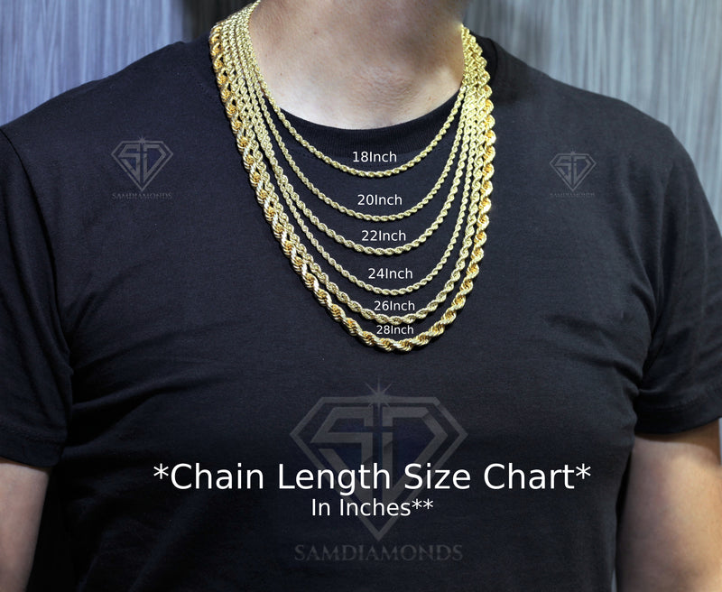 14K Yellow Gold Solid Rope Chain 2mm – Sam Diamonds NY