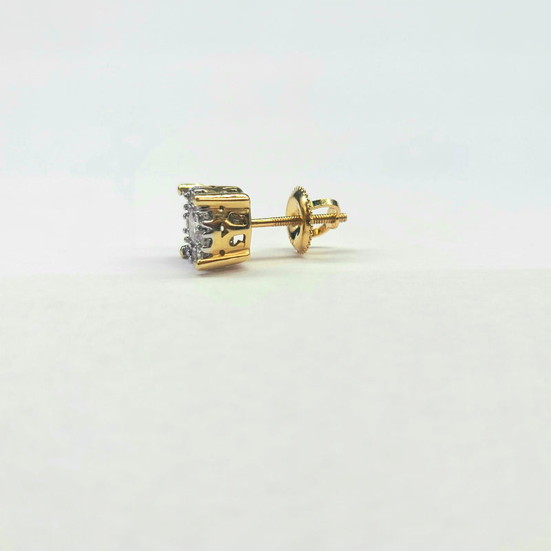 Diamond Halo Stud Cluster Earrings 1/2 ct. (t.w) in 14K Gold