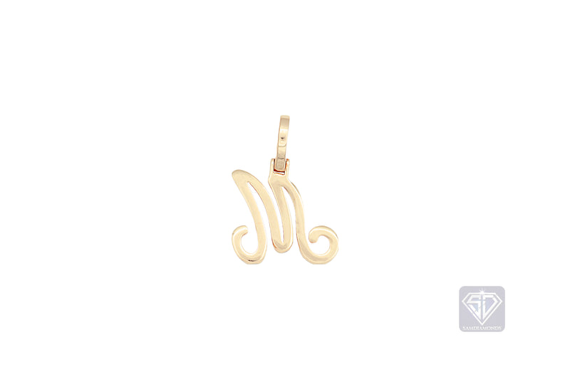 14K Yellow Gold 'M' Initial Custom Diamond Pendant ( 1.20 ct t.w)