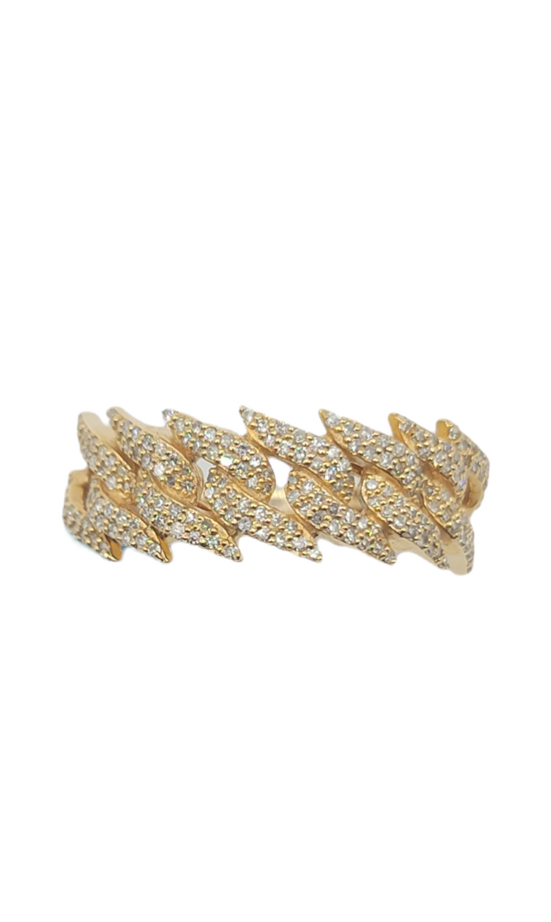 Diamond Cuban Ring (.70CT. t.w) in 14k Yellow Gold