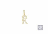 14K Yellow Gold 'R' Initial Custom Diamond Baguette Pendant (1.25 ct t.w)