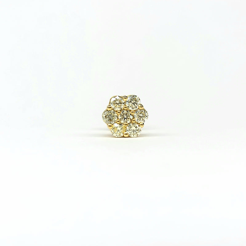 Daisy Round Diamond Cluster Stud Earrings (1.1 c.t) in 14k Gold