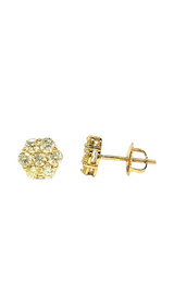 Daisy Round Diamond Cluster Stud Earrings (1.1 c.t) in 14k Gold