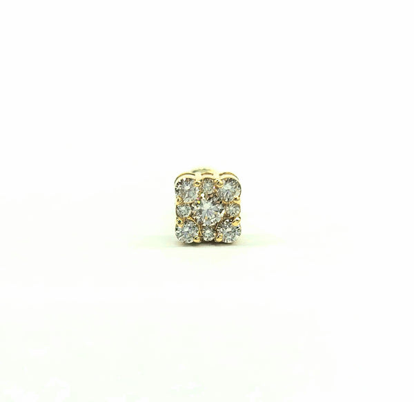 14K Gold Round Diamond Cluster Stud Earrings .50CTW