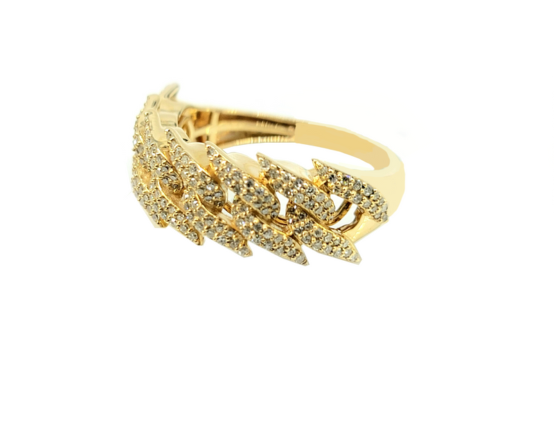 Diamond Cuban Ring (.70CT. t.w) in 14k Yellow Gold